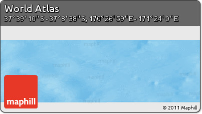 Physical Panoramic Map of the Area around 37° 23' 54" S, 170° 55' 30" E