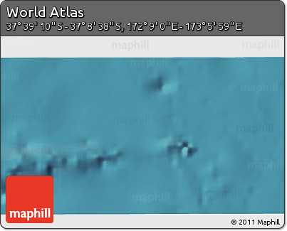 Satellite 3D Map of the Area around 37° 23' 54" S, 172° 37' 30" E