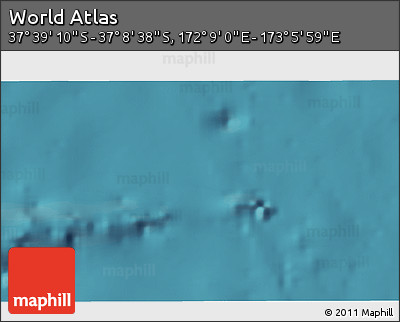 Satellite 3D Map of the Area around 37° 23' 54" S, 172° 37' 30" E