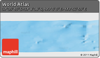 Physical Panoramic Map of the Area around 37° 23' 54" S, 173° 28' 29" E