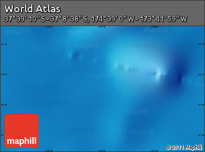 Shaded Relief Map of the Area around 37° 23' 54" S, 174° 10' 30" W