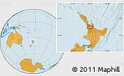 Political Location Map of the area around 37° 23' 54" S, 175° 10' 30" E