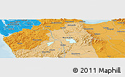 Political Panoramic Map of the area around 37° 23' 54" S, 175° 10' 30" E