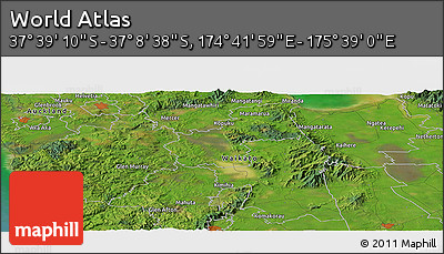 Satellite Panoramic Map of the Area around 37° 23' 54" S, 175° 10' 30" E