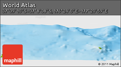 Physical Panoramic Map of the Area around 37° 23' 54" S, 176° 52' 30" E