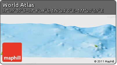 Physical Panoramic Map of the Area around 37° 23' 54" S, 176° 52' 30" E