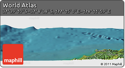 Satellite Panoramic Map of the Area around 37° 23' 54" S, 177° 43' 29" E