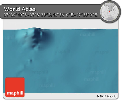 Satellite 3D Map of the Area around 37° 23' 54" S, 17° 4' 30" E