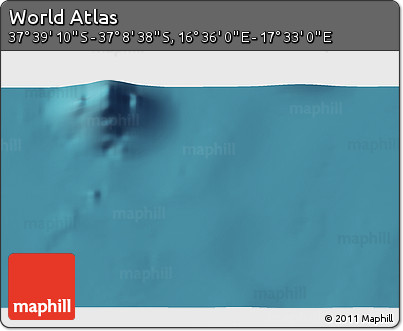Satellite 3D Map of the Area around 37° 23' 54" S, 17° 4' 30" E