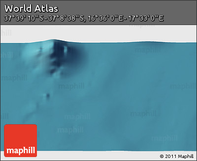 Satellite 3D Map of the Area around 37° 23' 54" S, 17° 4' 30" E