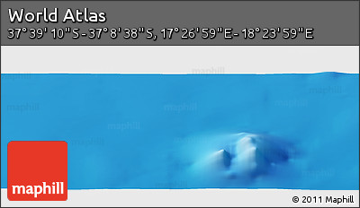 Physical Panoramic Map of the Area around 37° 23' 54" S, 17° 55' 29" E