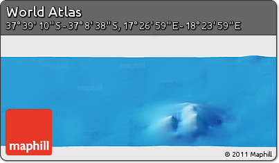 Physical Panoramic Map of the Area around 37° 23' 54" S, 17° 55' 29" E