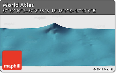 Satellite Panoramic Map of the Area around 37° 23' 54" S, 18° 46' 29" E