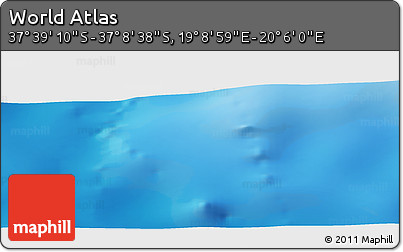 Physical Panoramic Map of the Area around 37° 23' 54" S, 19° 37' 30" E