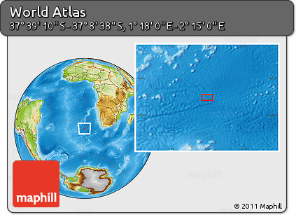 Physical Location Map of the Area around 37° 23' 54" S, 1° 46' 29" E