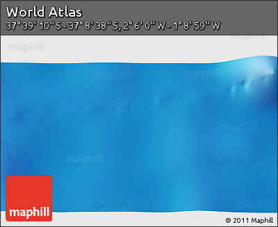 Physical 3D Map of the Area around 37° 23' 54" S, 1° 37' 30" W
