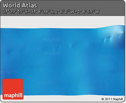 Physical 3D Map of the Area around 37° 23' 54" S, 1° 37' 30" W