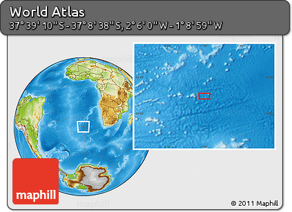 Physical Location Map of the Area around 37° 23' 54" S, 1° 37' 30" W