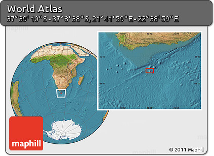 Satellite Location Map of the Area around 37° 23' 54" S, 22° 10' 29" E