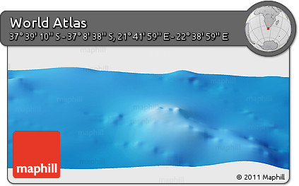Physical Panoramic Map of the Area around 37° 23' 54" S, 22° 10' 29" E