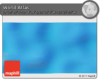 Physical 3D Map of the Area around 37° 23' 54" S, 22° 52' 30" W