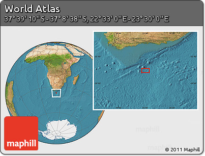 Satellite Location Map of the Area around 37° 23' 54" S, 23° 1' 29" E