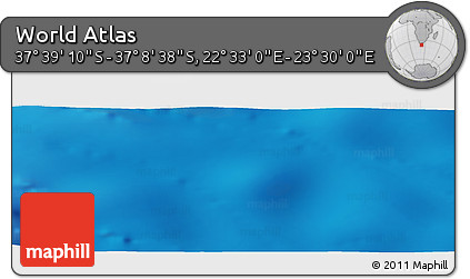 Physical Panoramic Map of the Area around 37° 23' 54" S, 23° 1' 29" E