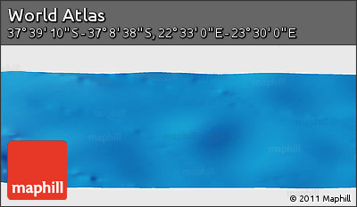 Physical Panoramic Map of the Area around 37° 23' 54" S, 23° 1' 29" E