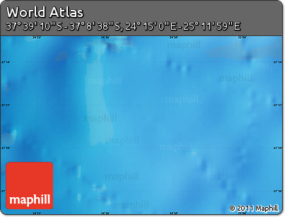 Physical Map of the Area around 37° 23' 54" S, 24° 43' 30" E