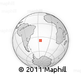 Outline Map of the Area around 37° 23' 54" S, 24° 34' 30" W, rectangular outline