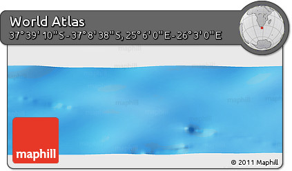 Physical Panoramic Map of the Area around 37° 23' 54" S, 25° 34' 30" E