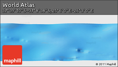Physical Panoramic Map of the Area around 37° 23' 54" S, 25° 34' 30" E