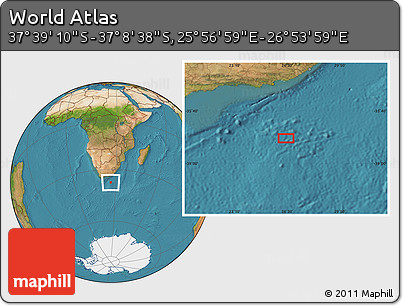 Satellite Location Map of the Area around 37° 23' 54" S, 26° 25' 29" E