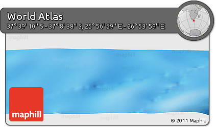Physical Panoramic Map of the Area around 37° 23' 54" S, 26° 25' 29" E
