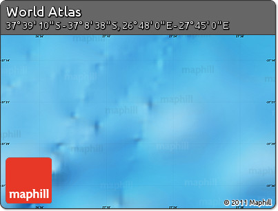 Physical Map of the Area around 37° 23' 54" S, 27° 16' 29" E