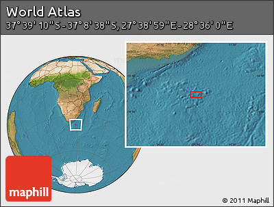 Satellite Location Map of the Area around 37° 23' 54" S, 28° 7' 30" E
