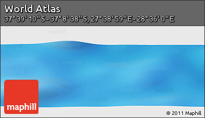Physical Panoramic Map of the Area around 37° 23' 54" S, 28° 7' 30" E
