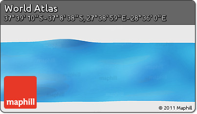 Physical Panoramic Map of the Area around 37° 23' 54" S, 28° 7' 30" E