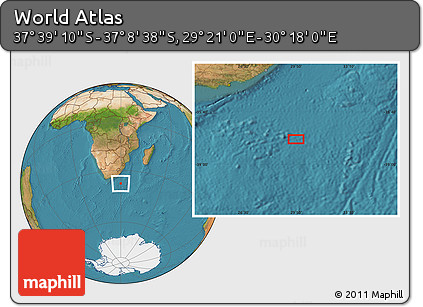 Satellite Location Map of the Area around 37° 23' 54" S, 29° 49' 30" E