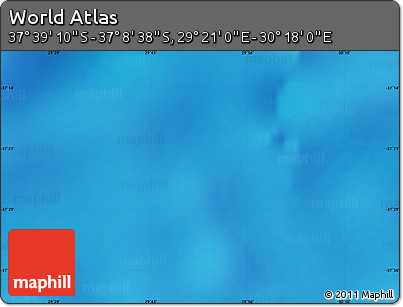 Shaded Relief Map of the Area around 37° 23' 54" S, 29° 49' 30" E