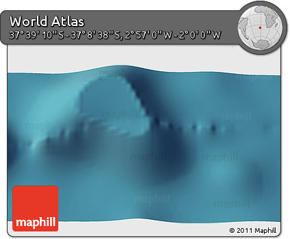 Satellite 3D Map of the Area around 37° 23' 54" S, 2° 28' 30" W