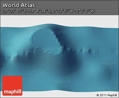 Satellite 3D Map of the Area around 37° 23' 54" S, 2° 28' 30" W