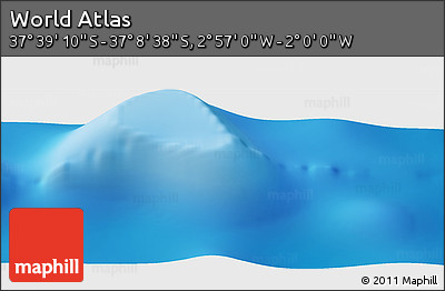 Physical Panoramic Map of the Area around 37° 23' 54" S, 2° 28' 30" W