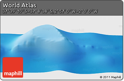 Physical Panoramic Map of the Area around 37° 23' 54" S, 2° 28' 30" W