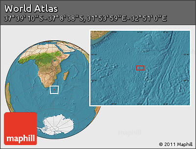 Satellite Location Map of the Area around 37° 23' 54" S, 32° 22' 30" E