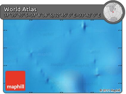 Physical Map of the Area around 37° 23' 54" S, 33° 13' 30" E
