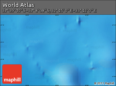 Physical Map of the Area around 37° 23' 54" S, 33° 13' 30" E
