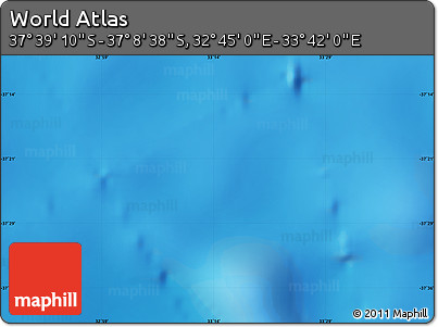 Physical Map of the Area around 37° 23' 54" S, 33° 13' 30" E