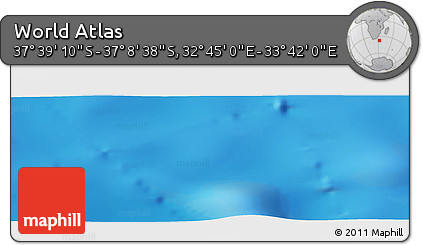 Physical Panoramic Map of the Area around 37° 23' 54" S, 33° 13' 30" E