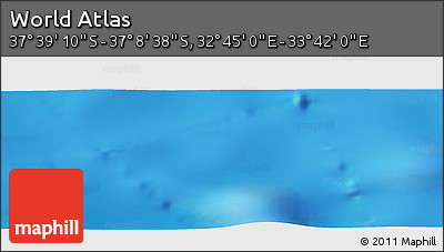 Physical Panoramic Map of the Area around 37° 23' 54" S, 33° 13' 30" E